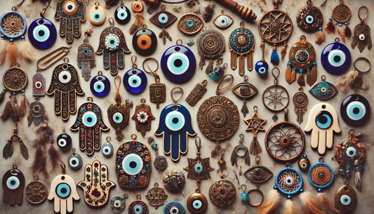 Global superstitions represented by protective symbols and spiritual items