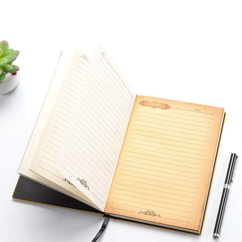 Owl Embossed A5 Notebook – Imitation Leather Journal with Beige Pages