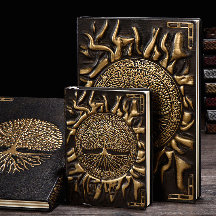 Tree of Life PU Leather Journal – A5/A6 Wireless Binding Notebook