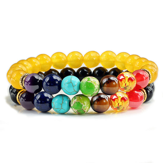 Frosted Natural Stone Yoga Bracelet | 8mm Beaded Meditation Bracelet
