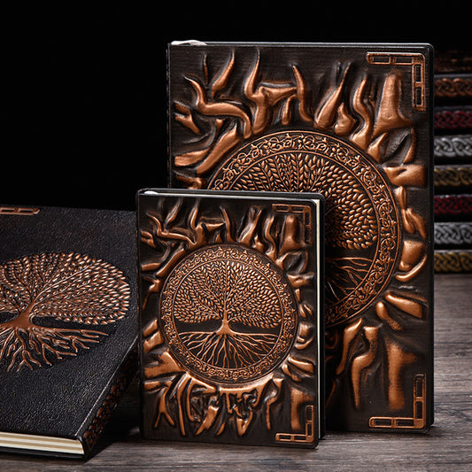 Tree of Life PU Leather Journal – A5/A6 Wireless Binding Notebook