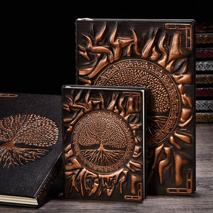 Tree of Life PU Leather Journal – A5/A6 Wireless Binding Notebook