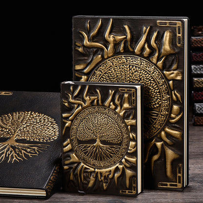 Tree of Life PU Leather Journal – A5/A6 Wireless Binding Notebook